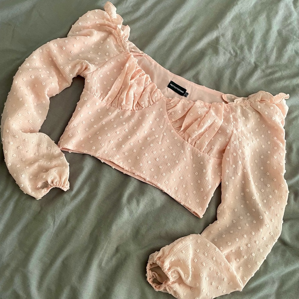Cropped blush color top